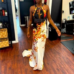 Racer Back Halter Maxi Cocktail party Gown Dress